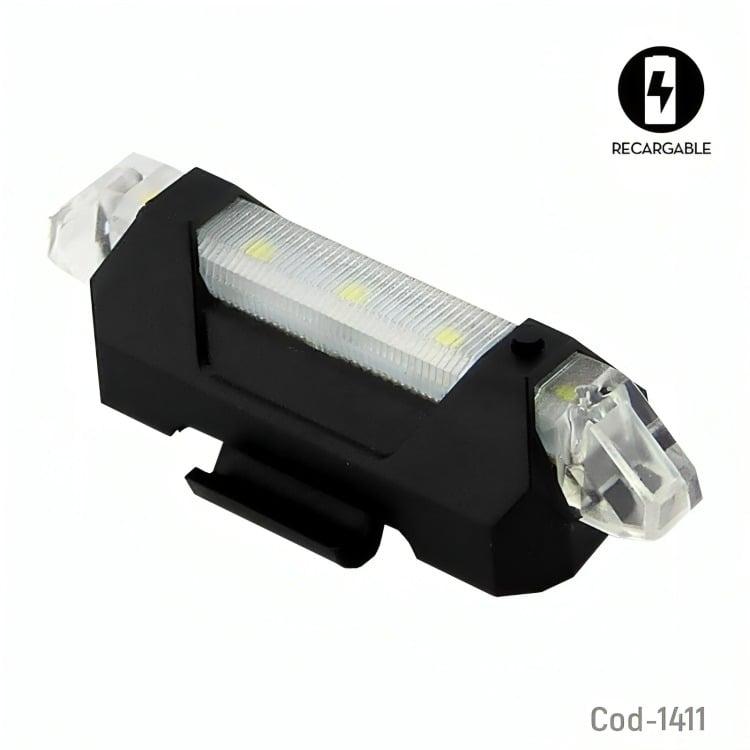 LUZ BICI DELANTERA 5 LED BLANCA 4 EFECTOS RECARGABLE - 2