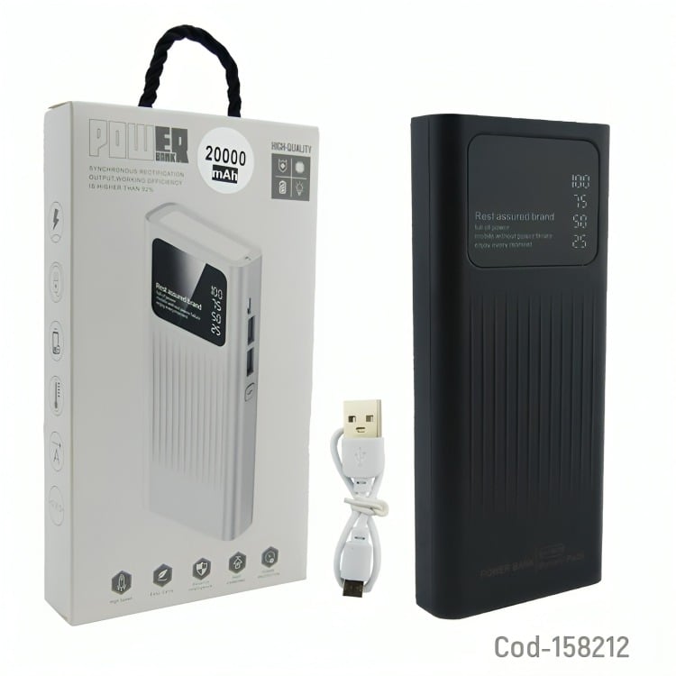 BATERIA EMERGENCIA 2 USB 20.000 MAH CON LINTERNA - 3