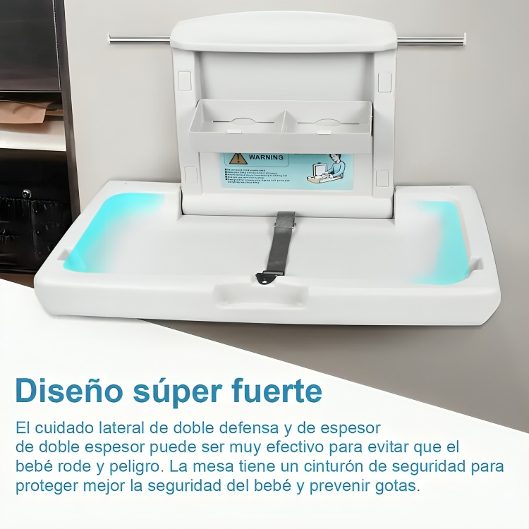 MUDADOR CAMBIADOR PLEGABLE PARA BEBE HORIZONTAL BAÑO PÚBLICO - 4