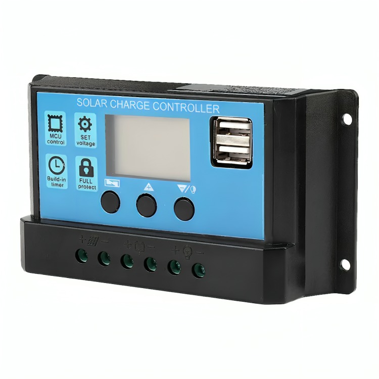 REGULADOR DE CARGA SOLAR DIGITAL 12V 24V 30A 2USB - 1