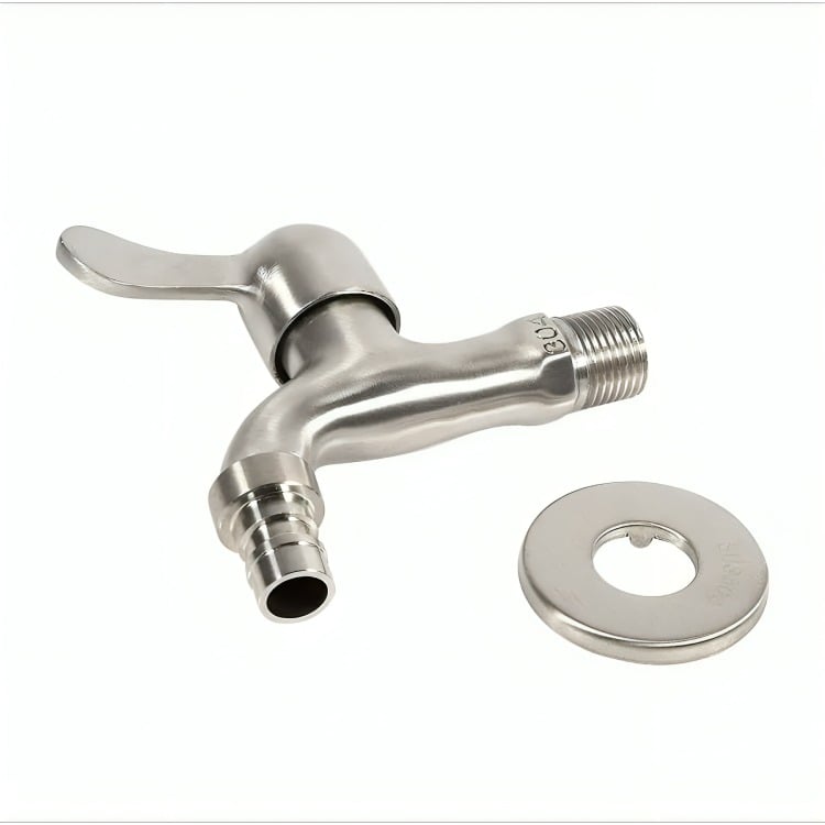 GRIFO DE ACERO INOXIDABLE, LLAVE DE PASO 1/2 - 4