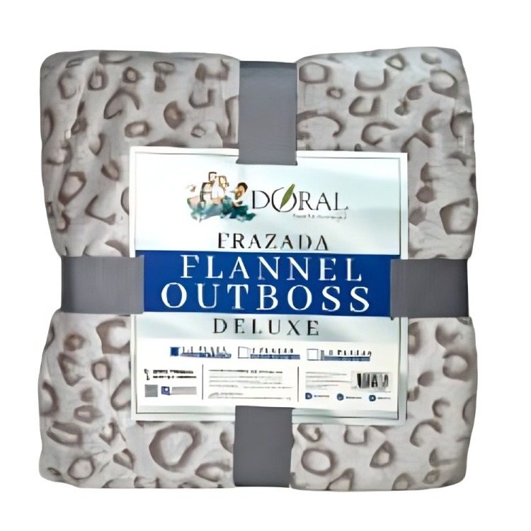 FRAZADA FLANNEL OUTBOSS DELUXE 1.5 PLAZAS / SILUETA TAUPE BEIGE – DORAL - 2