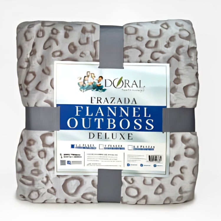 FRAZADA FLANNEL OUTBOSS DELUXE 1.5 PLAZAS / SILUETA TAUPE BEIGE – DORAL - 3