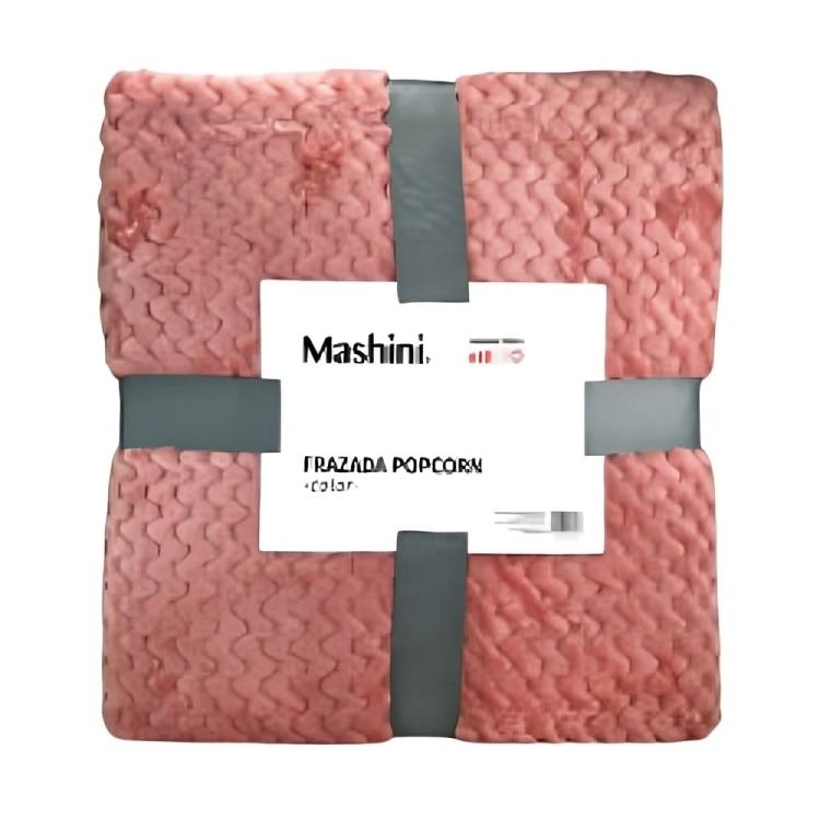 FRAZADA POPCORN 1.5 PLAZAS / ROSADO – MASHINI - 2