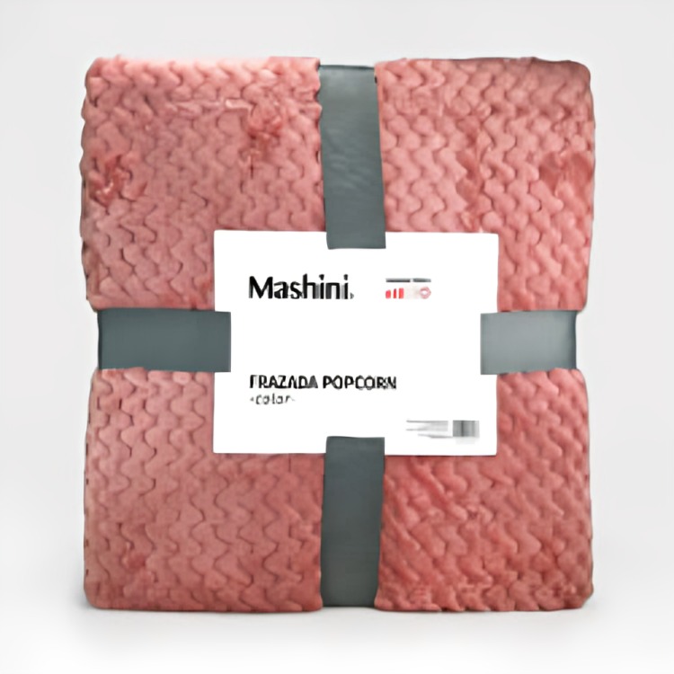 FRAZADA POPCORN 1.5 PLAZAS / ROSADO – MASHINI - 3