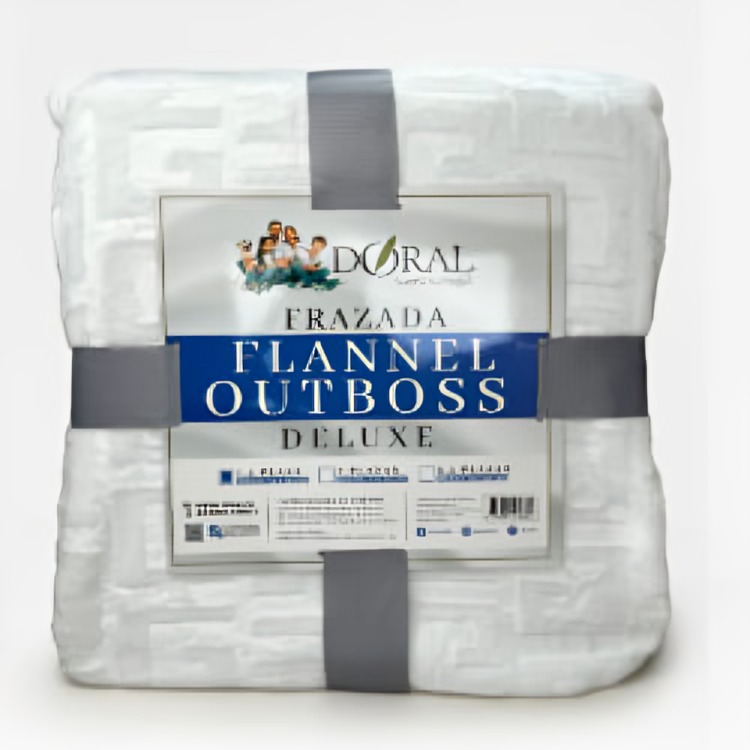 FRAZADA FLANNEL OUTBOSS DELUXE 1.5 PLAZAS / EN COLOR BLANCO – DORAL - 2