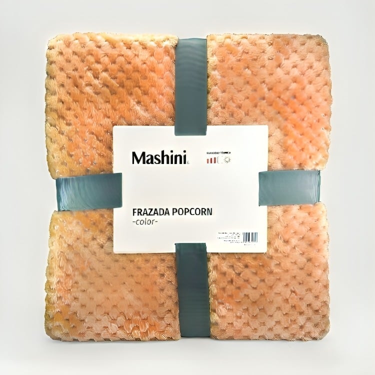 FRAZADA POPCORN 1.5 PLAZAS / EN COLOR AMARILLO – MASHINI - 1