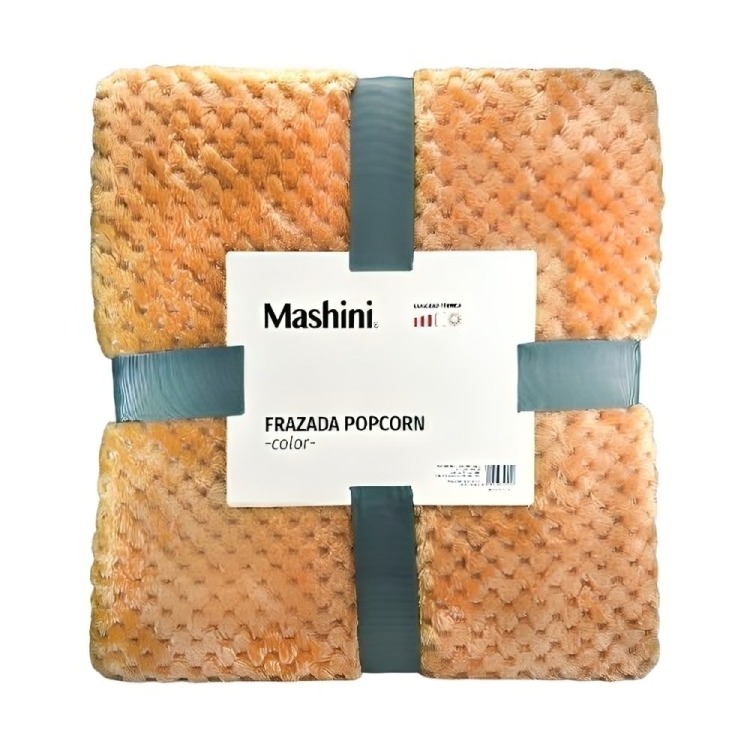 FRAZADA POPCORN 1.5 PLAZAS / EN COLOR AMARILLO – MASHINI - 3