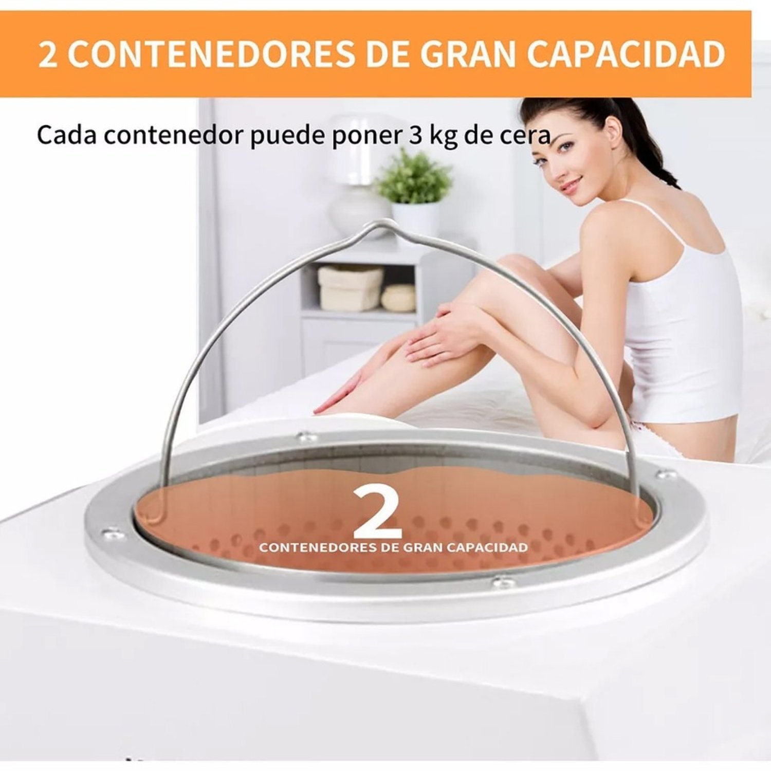 OLLA DE CERA DEPILATORIA CON COLADOR Y FILTRO 6 KILOS - 3