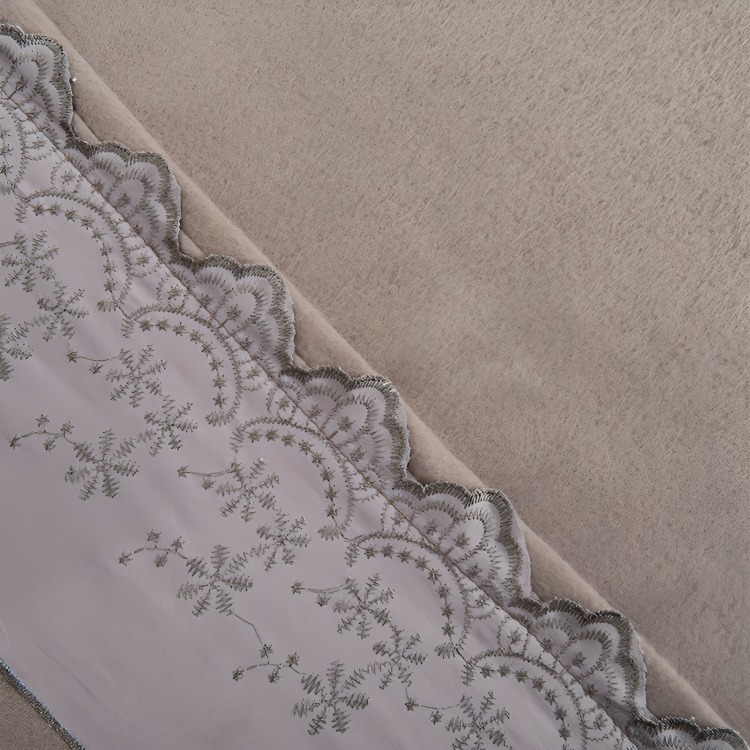 JUEGO DE SÁBANAS POLAR LISA BRODERIE 1.5 PLAZAS / TAUPE – MASHINI - 3
