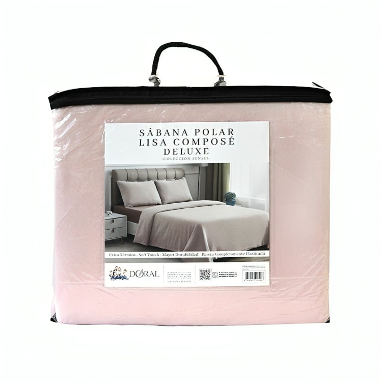 SABANAS POLAR LISA COMPOSE 2 PLAZAS / BICOLOR ROSA  DORAL
