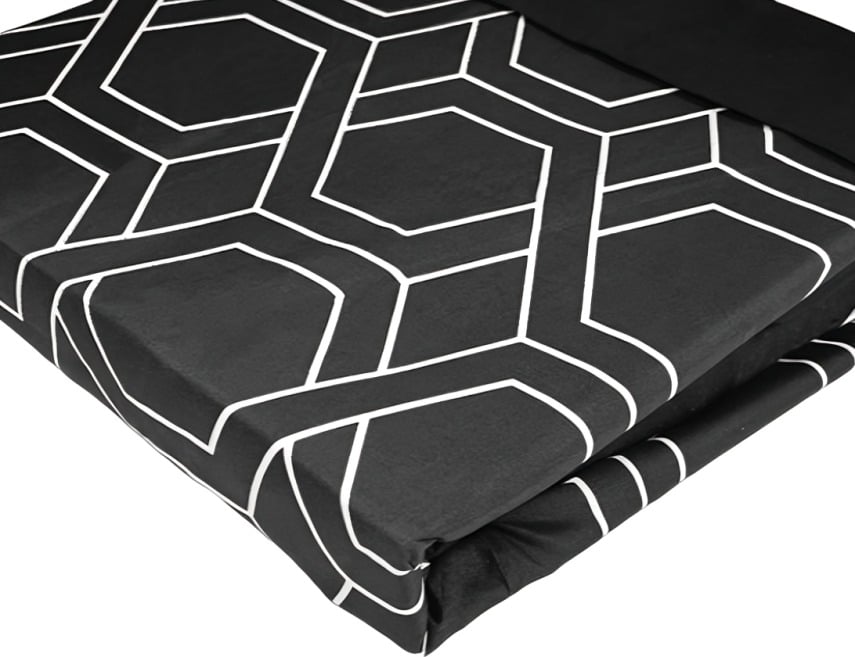 SÁBANAS ATERCIOPELADA COMPOSÉ 2 PLAZAS TRENZA EN COLOR NEGRO - 3