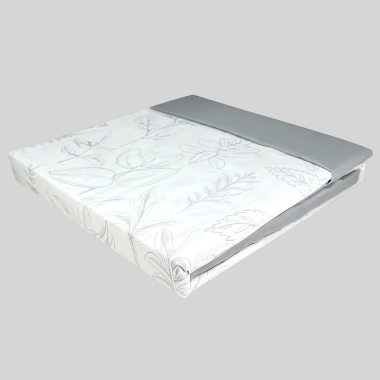SÁBANAS ATERCIOPELADA COMPOSÉ 1.5 PLAZAS RAMAS GRIS - 1