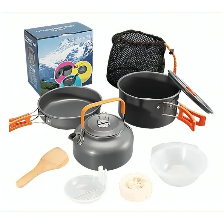 SET OLLAS OUTDOOR CAMPING COCINILLA UTENSILIOS DS-308 - 2