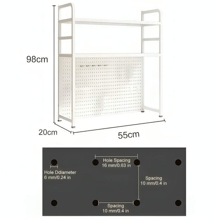 RACK ESTANTE ORGANIZADOR DE ESCRITORIO 2 NIVELES 55X98X20 - 3