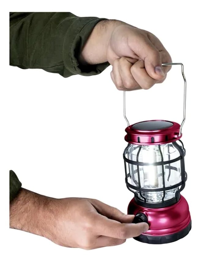 FAROL LED SOLAR CON DIMER RECARGABLE USB LUZ BCA FUCSIA - 3