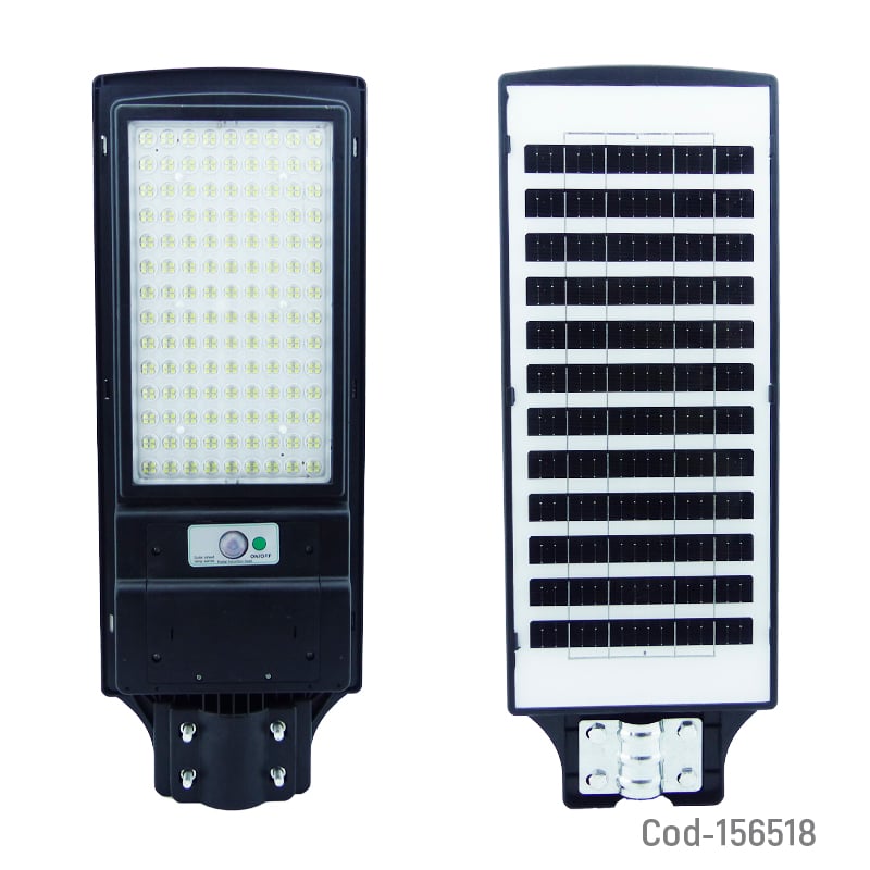 FOCO PARA POSTE SOLAR 600W CON 1 PLACA 504 LED PVC CON SENSOR Y CONTROL REMOTO. - 2