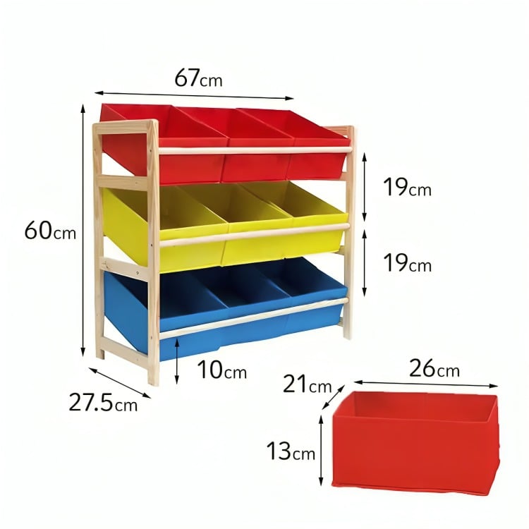 ESTANTE INFANTIL ORGANIZADOR DE JUGUETES REPISA 64X28.5X60CM - 3