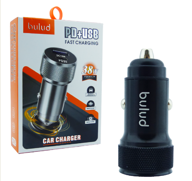 CARGADOR 1USB + 1PD TYPE-C 38W BULUD ALUMINIO - 3