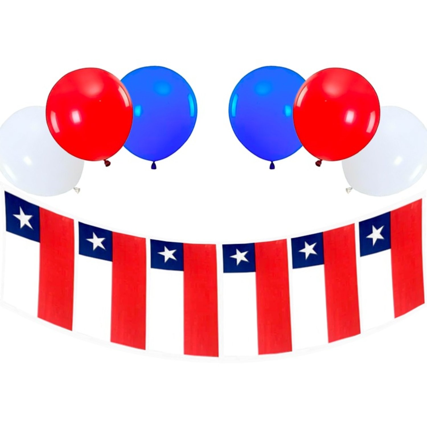 PACK X 4 SET DIECIOCHERO GUIRNALDA BANDERA PLASTICA 10 METROS + 9 GLOBOS – BIG PARTY - 1