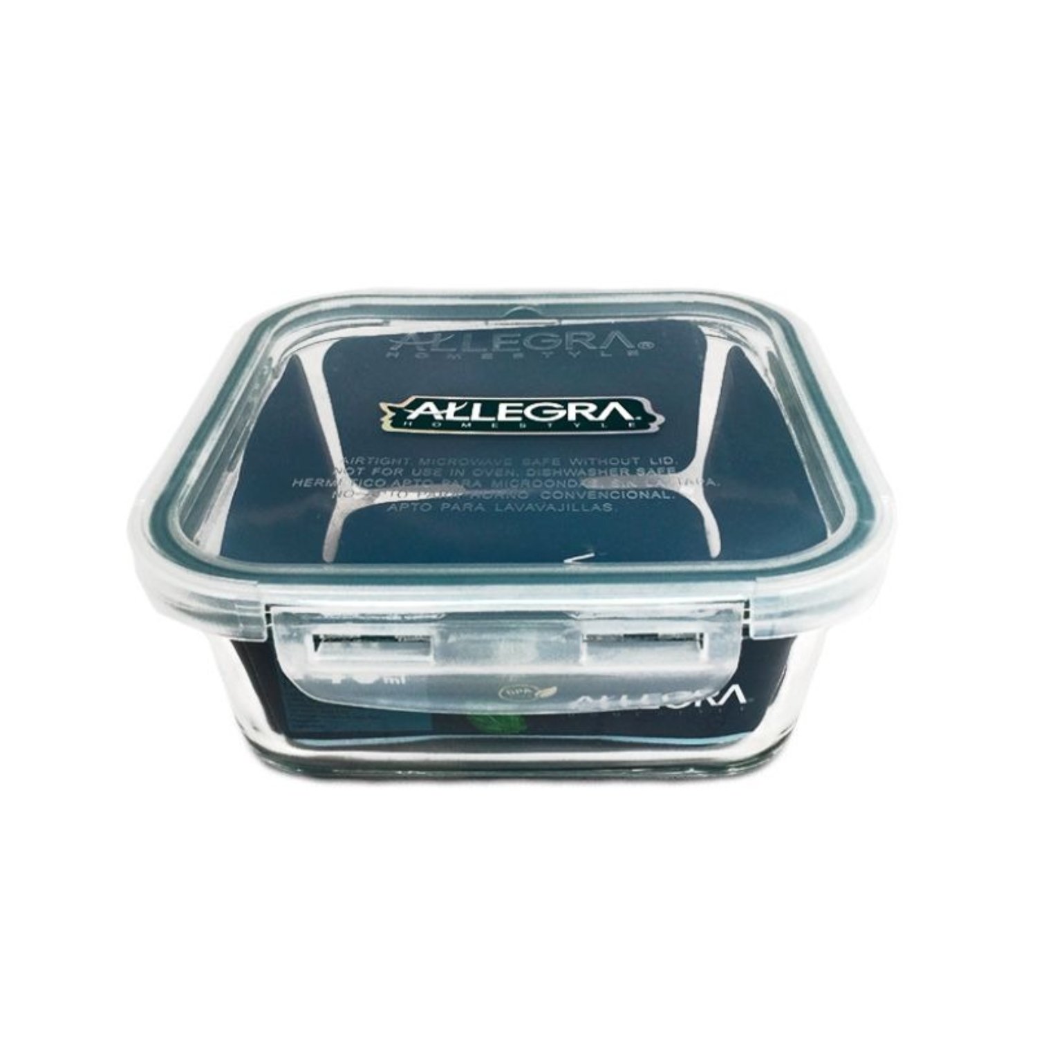 PACK X 4 CONTENEDOR HERME TICO DE VIDRIO CUADRADO 740 ML – ALLEGRA - 1
