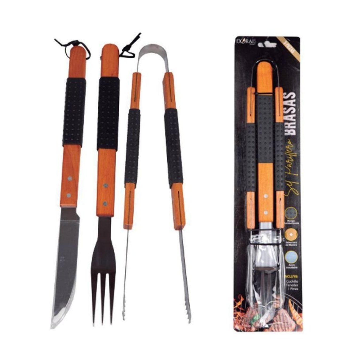 SET PARRILLERO BRASAS 3 PIEZAS – DORAL - 1