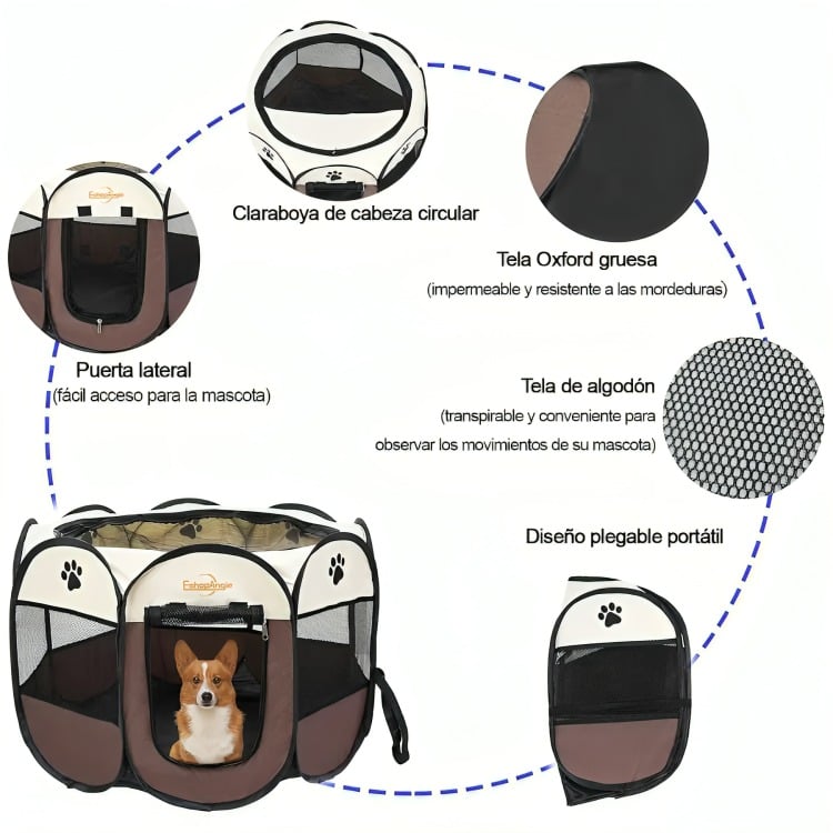 CORRAL TIENDA PARA MASCOTAS PORTATIL PERRO GATO - 3
