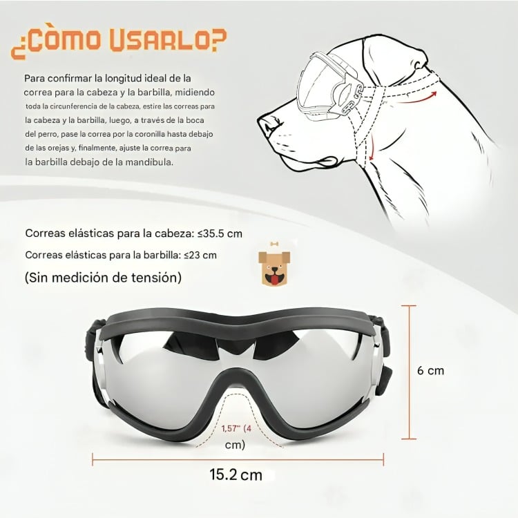 GAFAS DE SOL PARA PERRO ANTI-UV PROTECTOR DE OJOS AJUSTABLE - 4