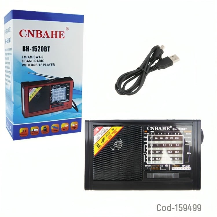 RADIO MULTIBANDA BLUET 8 BANDAS CON LINTERNA RECARGABLE - 1