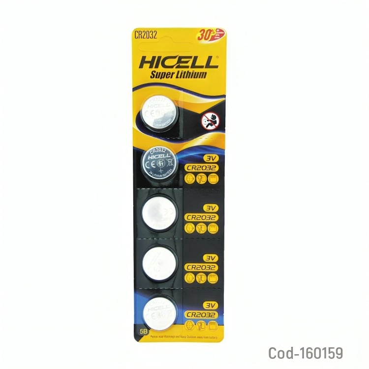 PILA HICELL CR2032 SET X 5 PCS 3VOLT LITHIUM EN BLISTER - 2