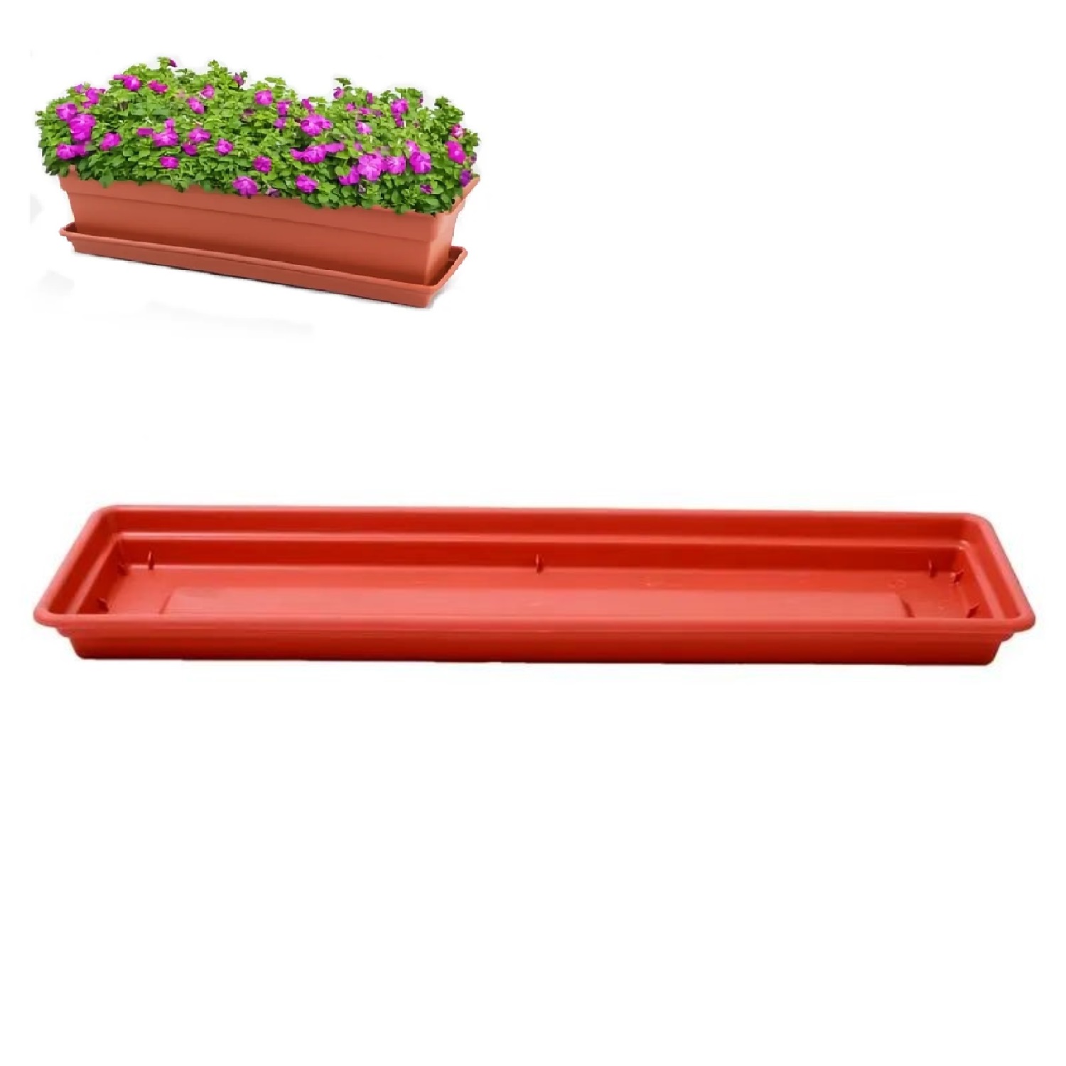 PACK X4 PLATO DE MACETA RECTANGULAR DURA KOTTA 59CM / TERRACOTA – REYPLAST - 4