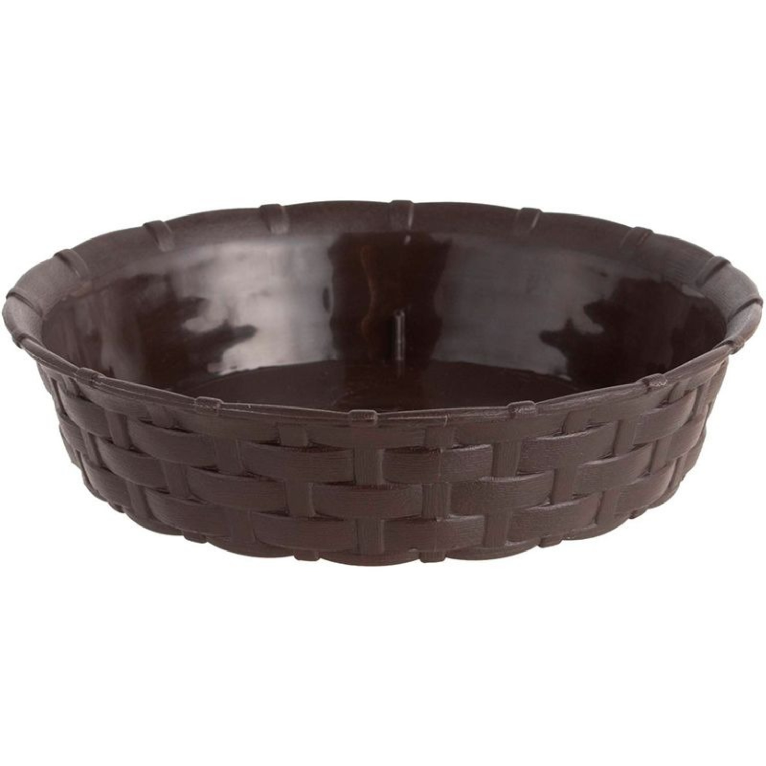 PACK X 4 PLATO MACETA REDONDA ESTILO RATAN 33×30 CM MARRON MORRO – REYPLAST - 3