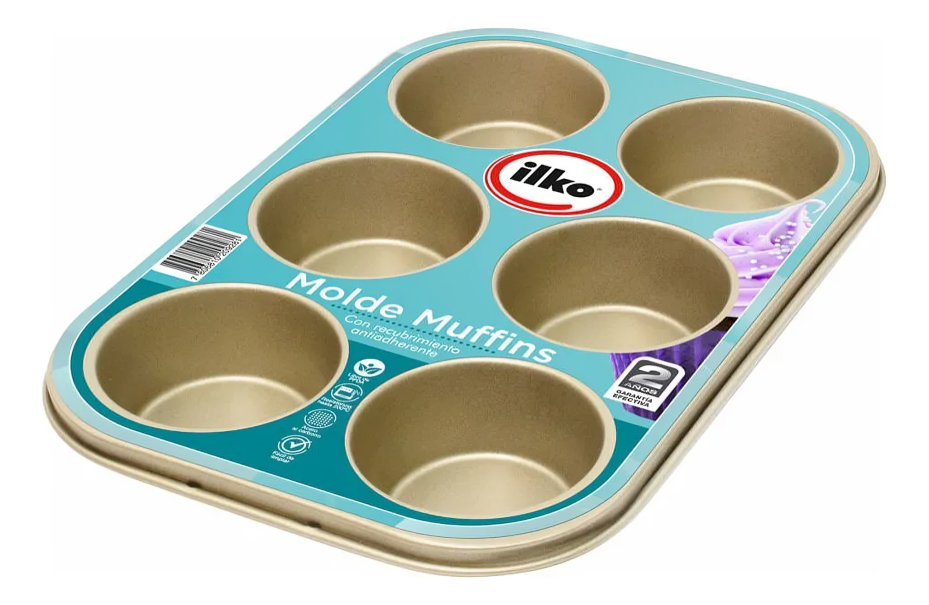 BANDEJA 6 MOLDECITOS NON STICK GOLD – ILKO ANTIADHERENTE - 3