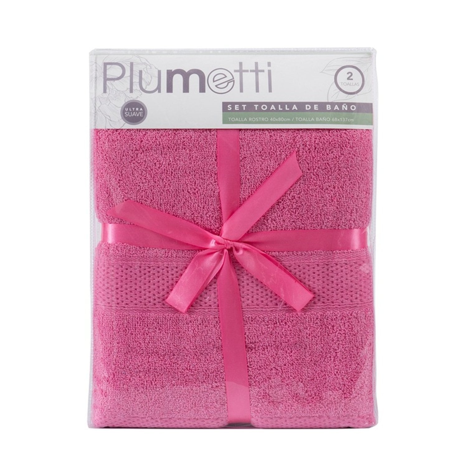 SET 2 TOALLAS COLORIX 380 GRS / FUCSIA – PLUMETTI - 1