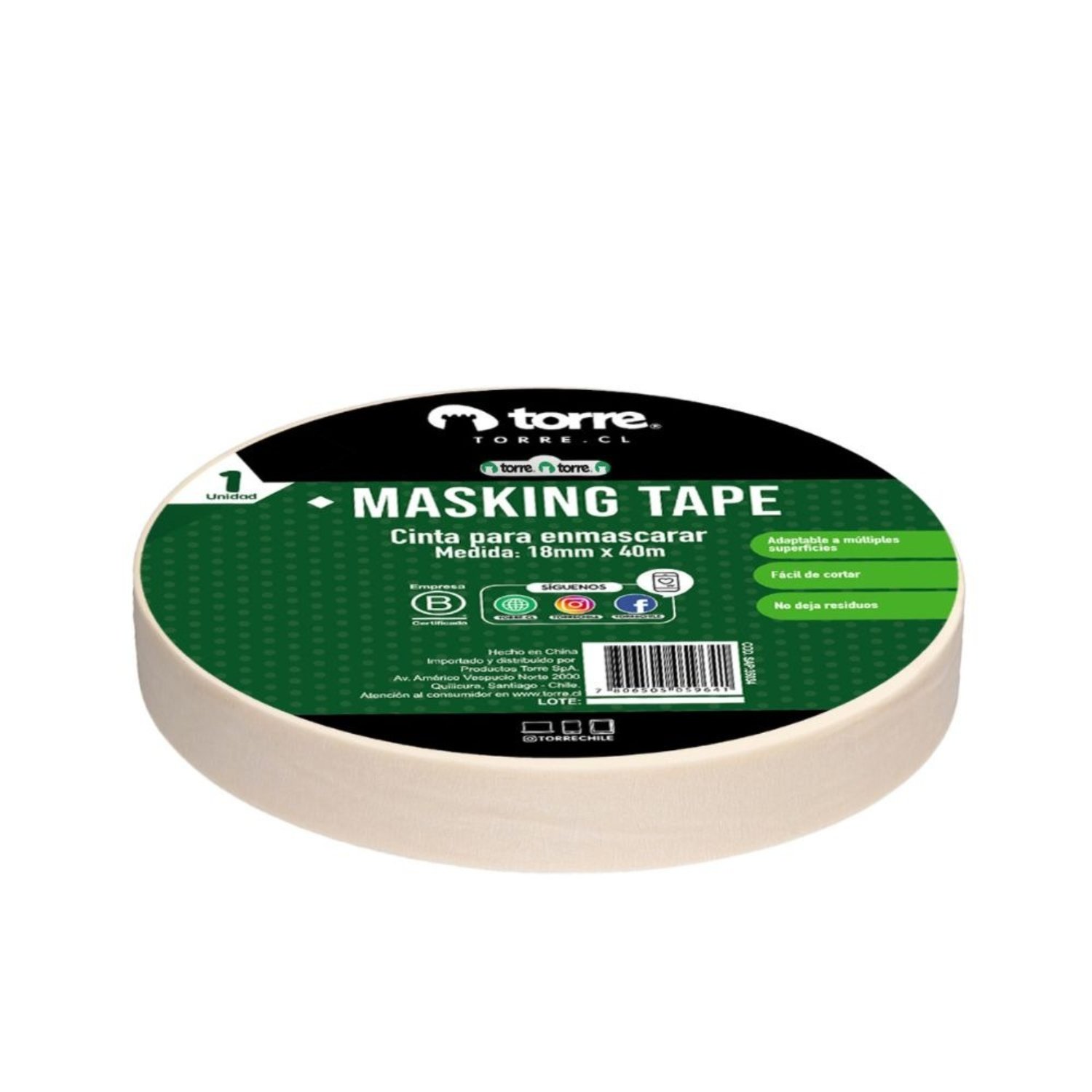 PACK X 4 CINTA MASKING TAPE CREMA 18MM X 40M. – TORRE - 2