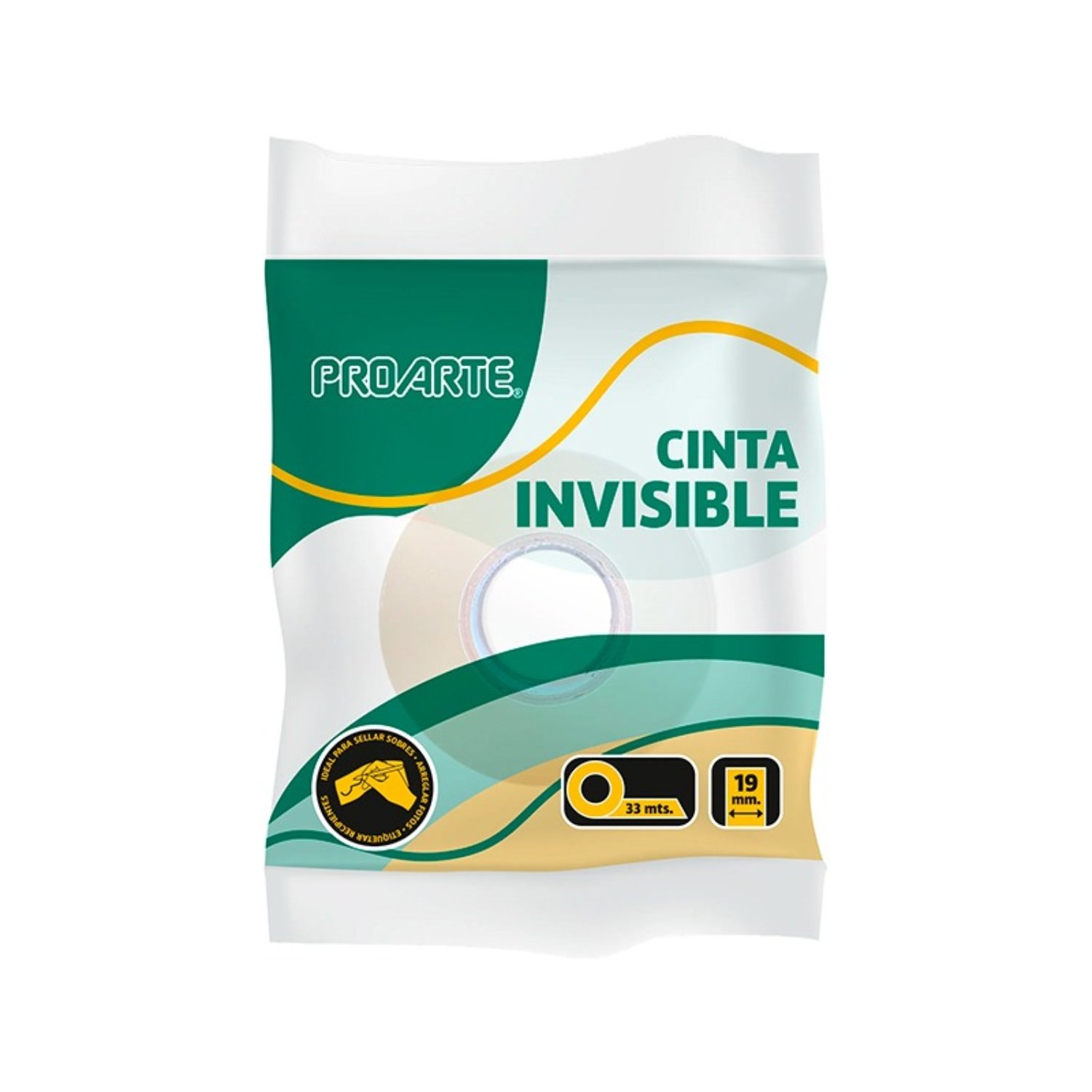 PACK X 4 CINTA INVISIBLE FORMATO BOLSA 19MMX20MTS – PROARTE - 3