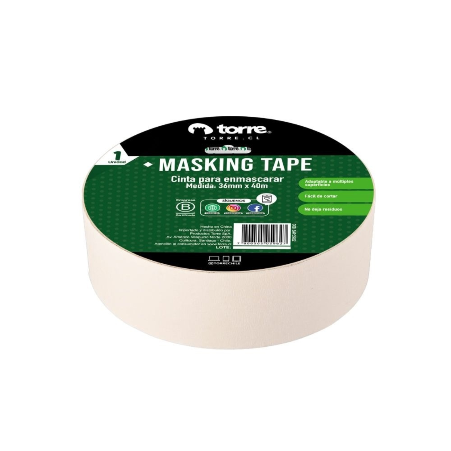 PACK X 4 CINTA MASKING TAPE CREMA 36MM. X 40M. – TORRE - 2