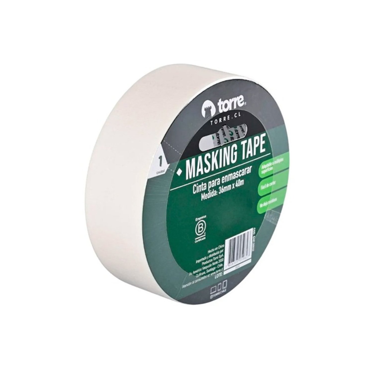 PACK X 4 CINTA MASKING TAPE CREMA 36MM. X 40M. – TORRE - 3
