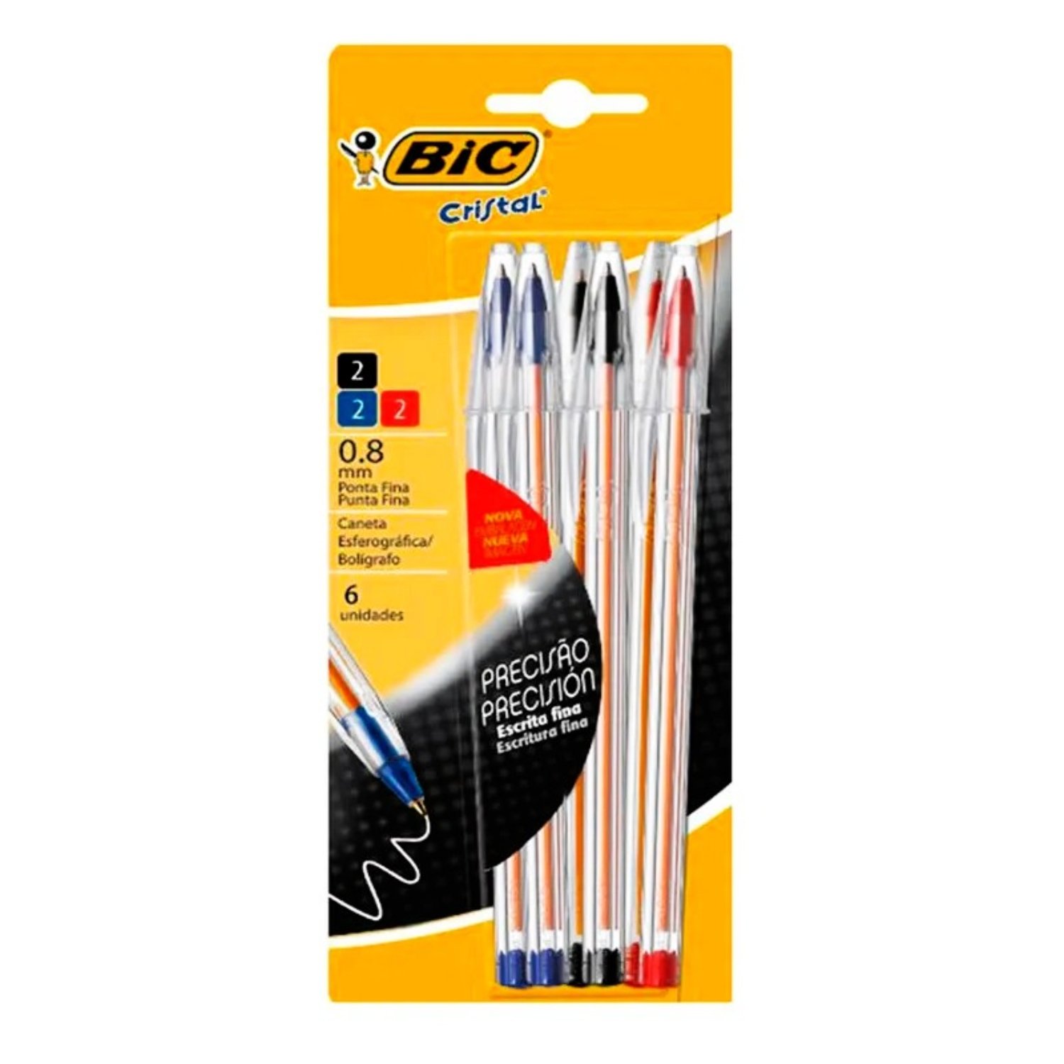 PACK X 4 BLISTER DE 6 BOLIGRAFOS CRISTAL FINO SURTIDO – BIC - 1