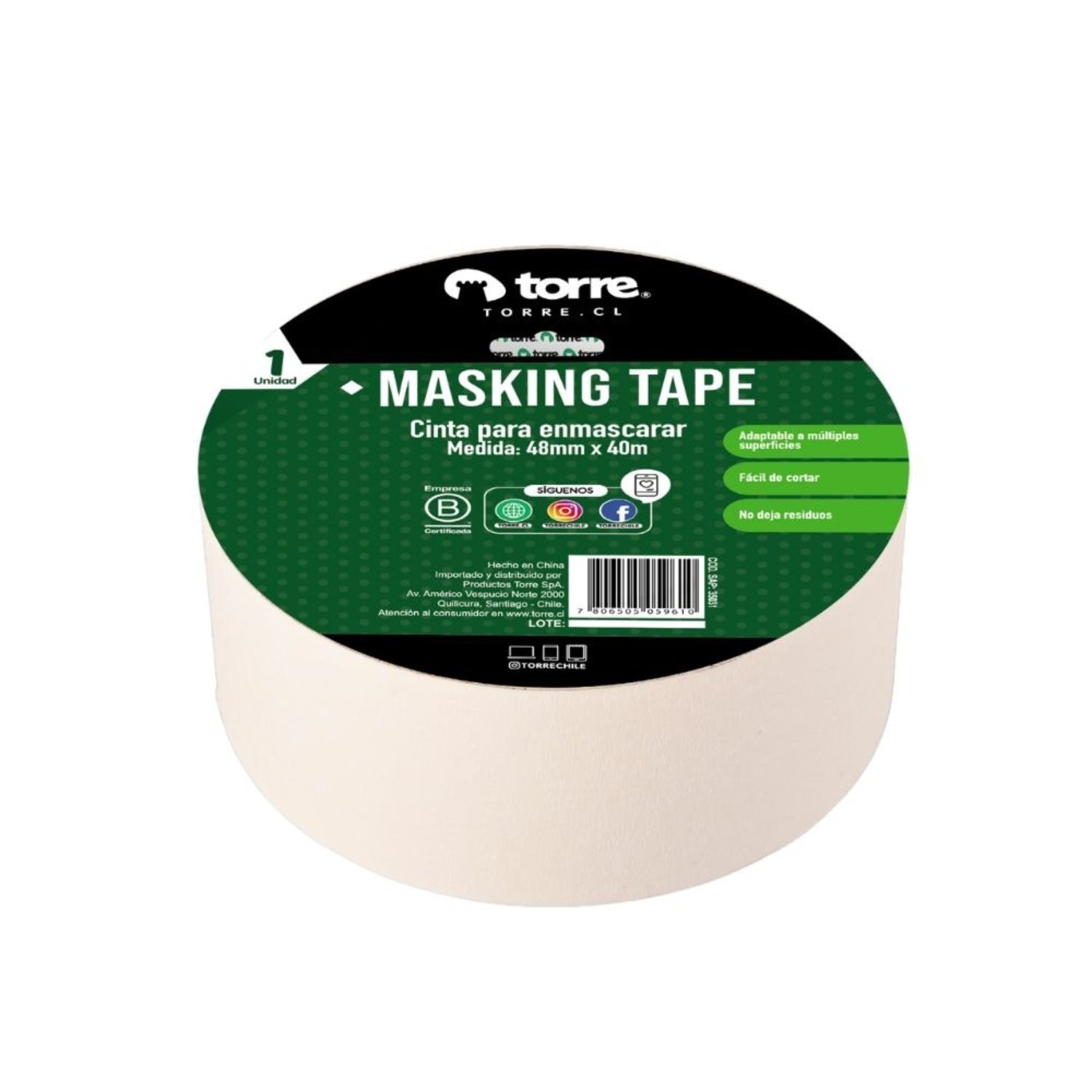 CINTA MASKING TAPE CREMA 48MM. X40M. – TORRE - 1