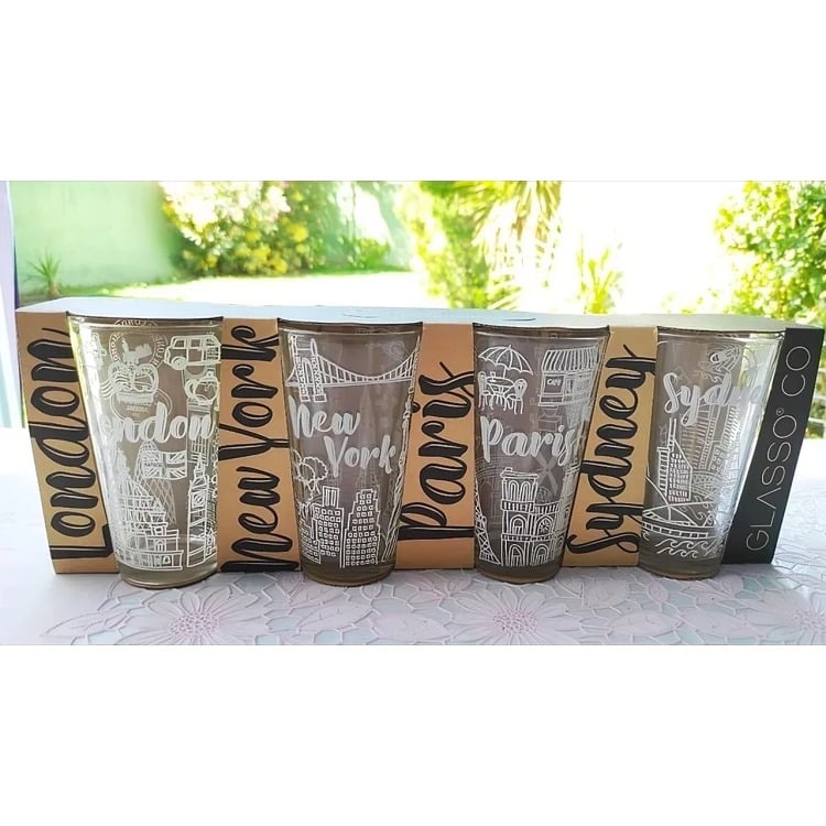 SET 4 VASOS CITY COLLECTION GLASSO - 2