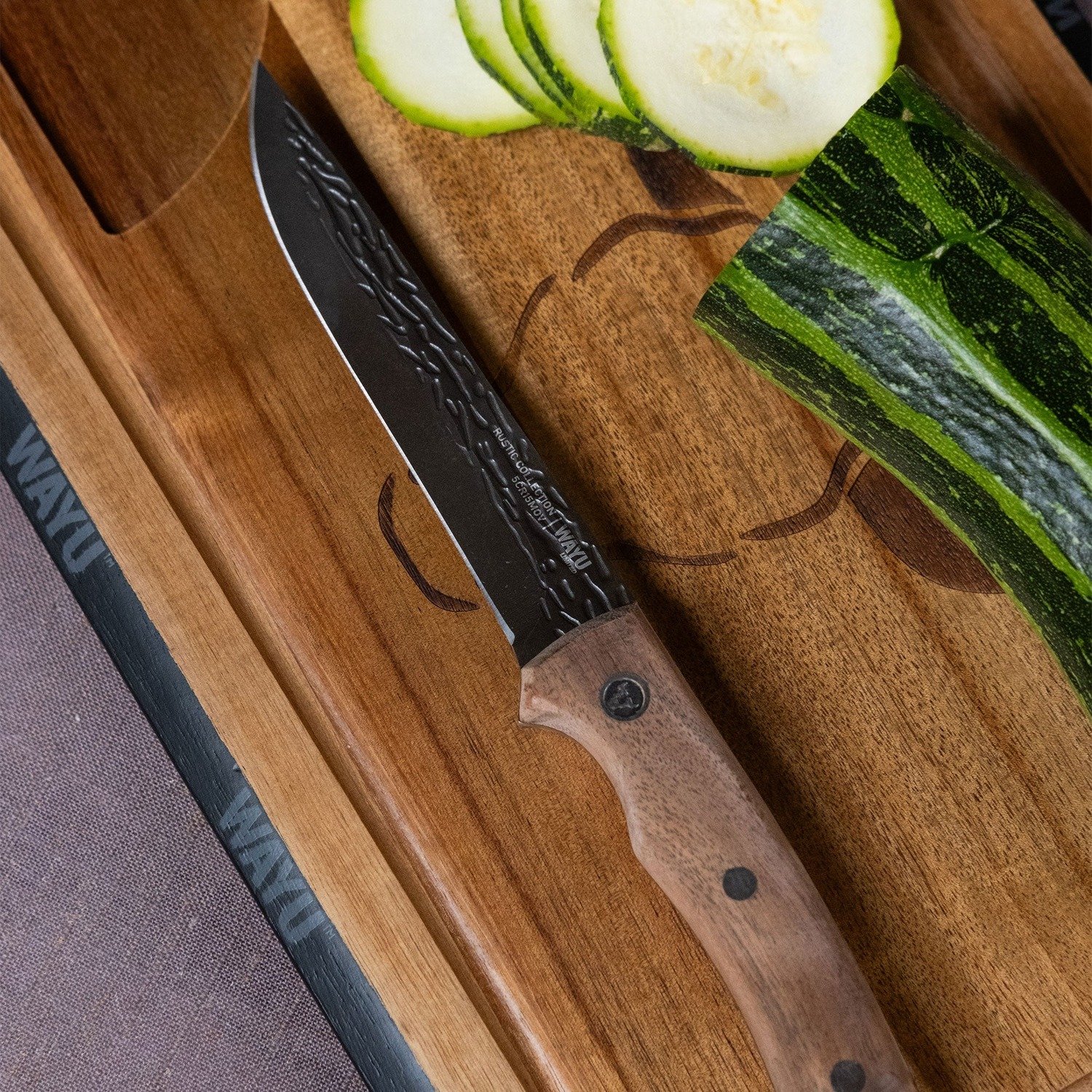 CUCHILLO UTILIY CON FUNDA RUSTIC COLECCTION WAYU - 2