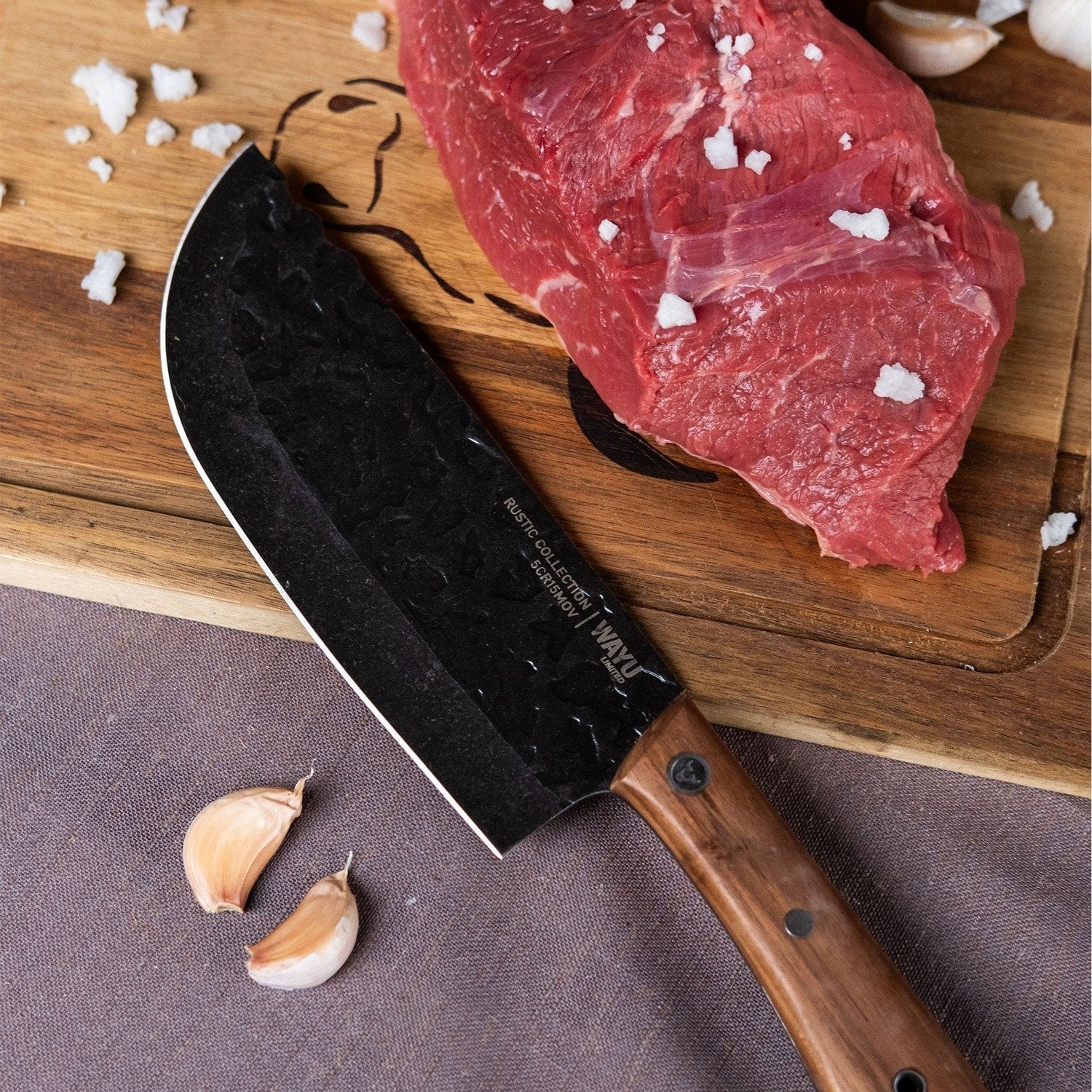 CUCHILLO CHEF CON FUNDA RUSTIC COLECCTION WAYU - 2
