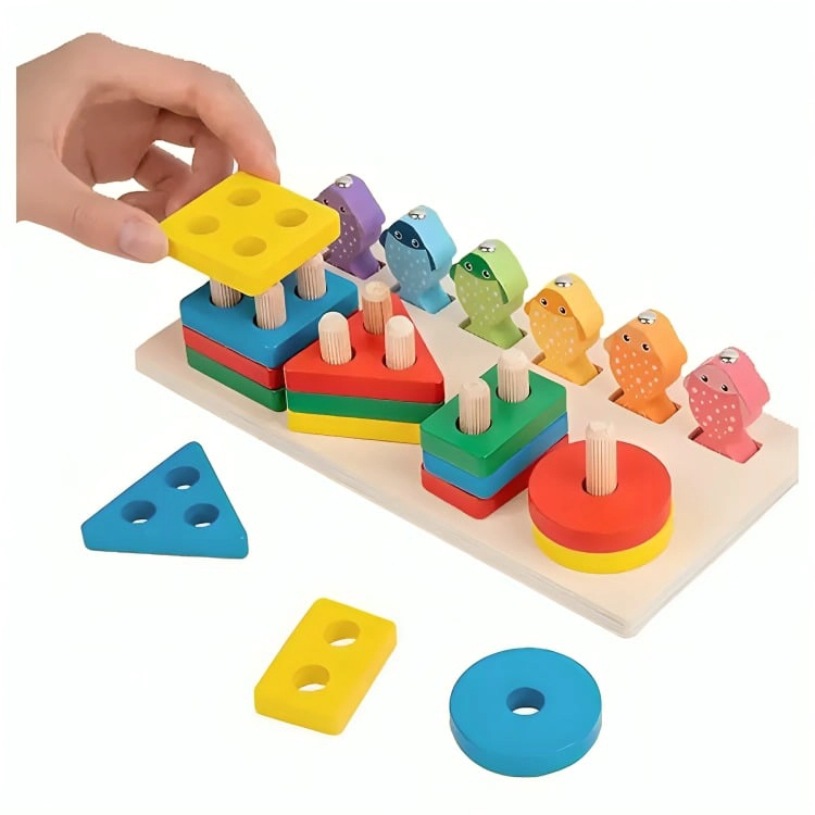 JUEGO DE PESCA JUGUETE MADERA PARA NIÑOS - 1