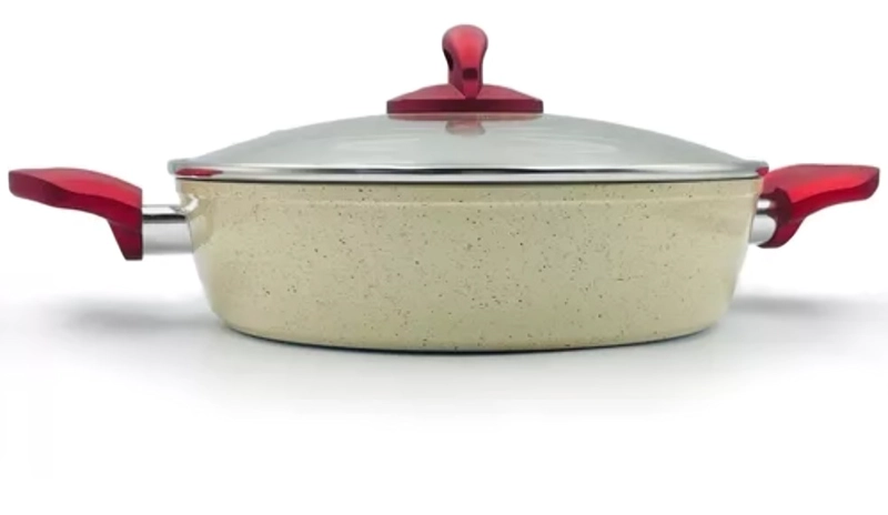 OLLA ARROCERA DE CERAMICA MARMOLEADA ANTIADHERENTE 26CM - 1