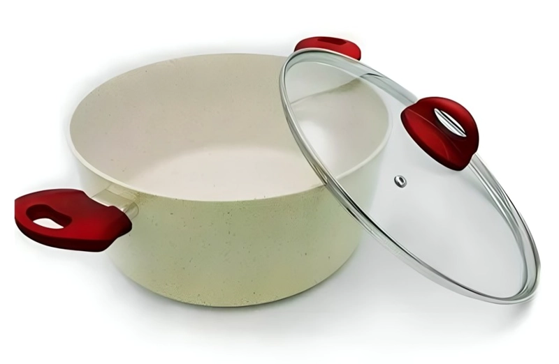 CACEROLA DE CERAMICA MARMOLEADA ANTIADHERENTE 28CM - 1