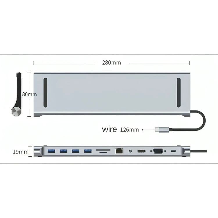 ADAPTADOR HUB 11 EN 1 USB TIPO C USB-C HDMI - 3