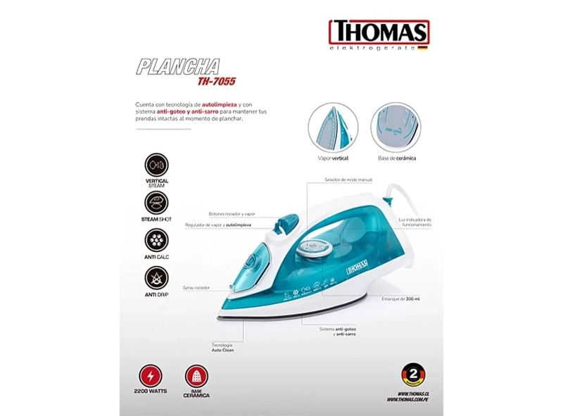 PLANCHA VAPOR VERTICAL TH-7055 - THOMAS - 1