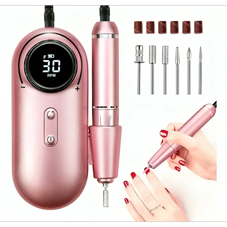 GENÉRICO TORNO DE UÑAS INALAMBRICO PANTALLA LCD 30000 RPM MANICURA