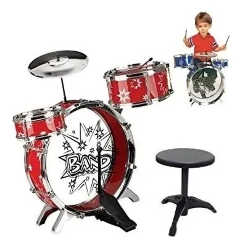 PACK X 3 BATERIA DE JUGUETE PARA NIÑOS BIG BAND ROJO - 3